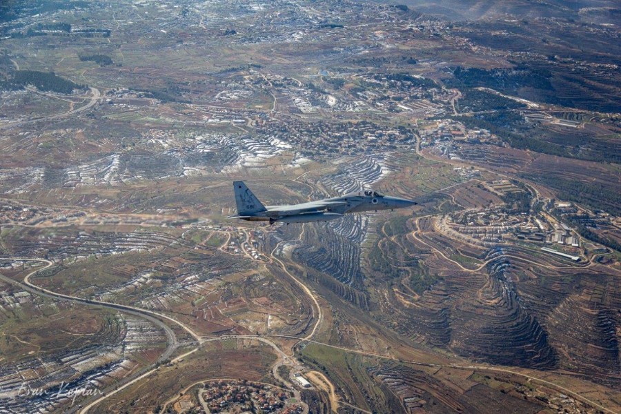 צילומי אוויר של אלון שבות בטיסת אימון של חיל האוויר