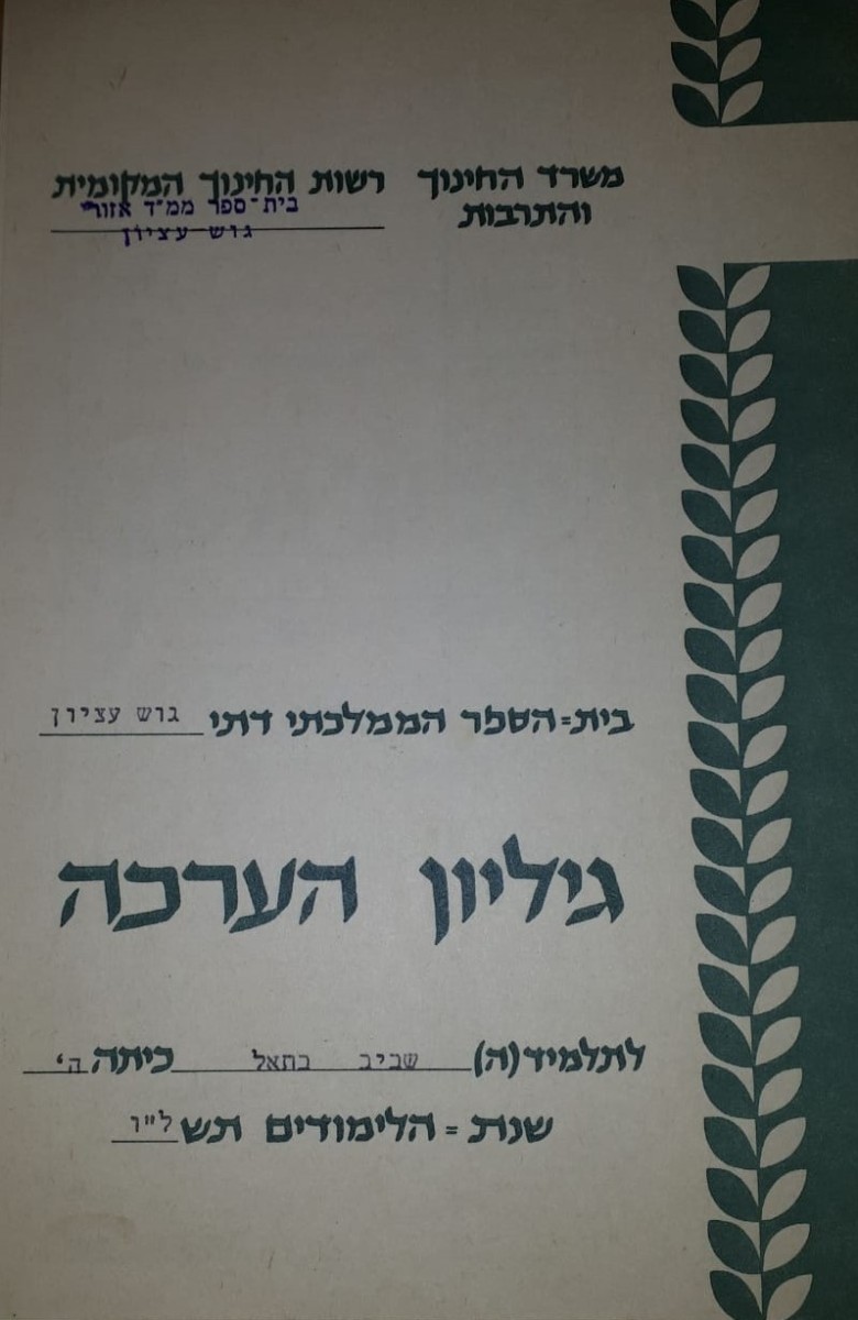 תעודה תשלו 1976