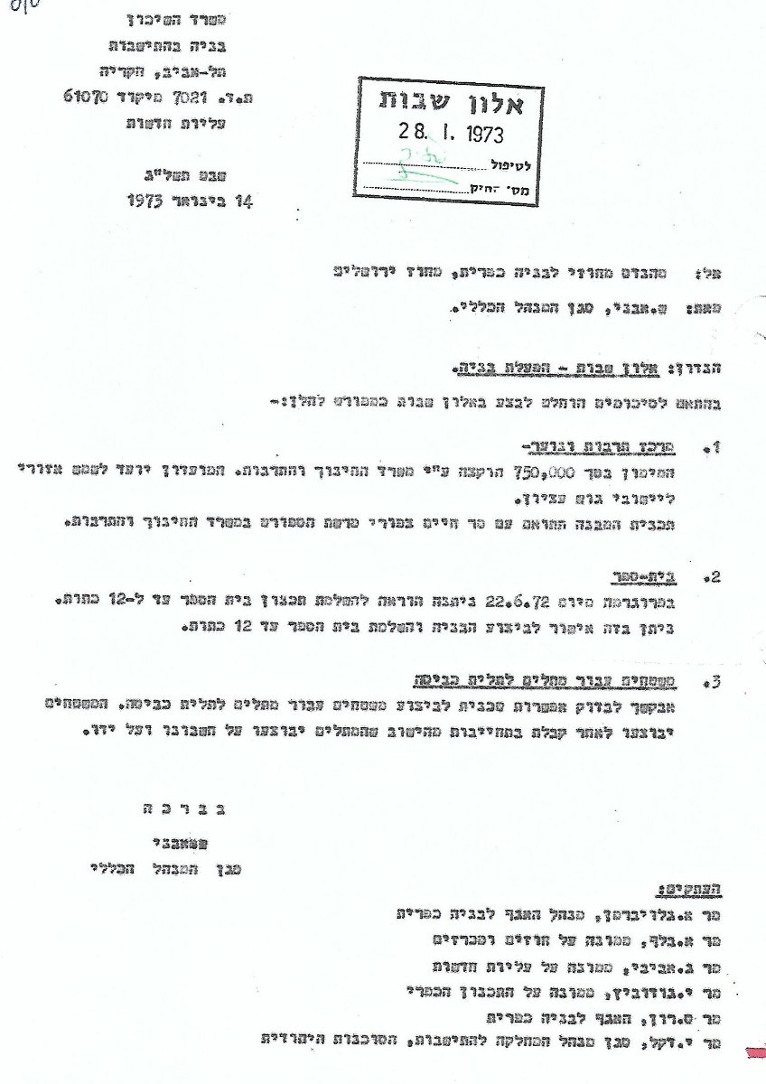 אלון שבות - הפעלת בנייה