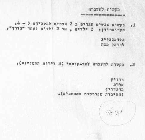 בקשות תושבים למעבר דירות