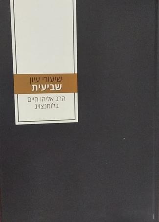 שיעורי עיון - שביעית