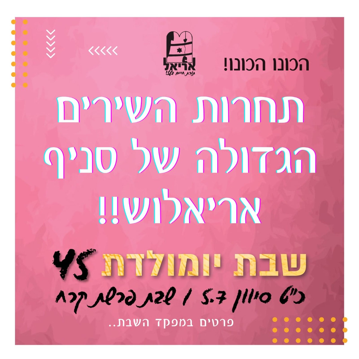 שבת תנועה - אריאל בנות