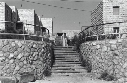 מבט מרחוב התאנה לכוון מערב אל המכולת, 1977.
צילום: אפרים אורני