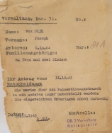 11.1943 - מסמך מברגן בלזן - אישור כי המשפחה מיועדת ל"החלפה" אל מול הטמפלרים הארץ.