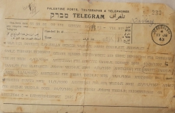 17.7.1943 - מברק של הצלב האדום מז'נבה המאשר כי משפחתה של יהודית קיבלה סרטיפיקט ומיועדת ל"החלפה" עם הטמפלרים שהיו אז בארץ.
- החלפה שלא יצאה לפועל